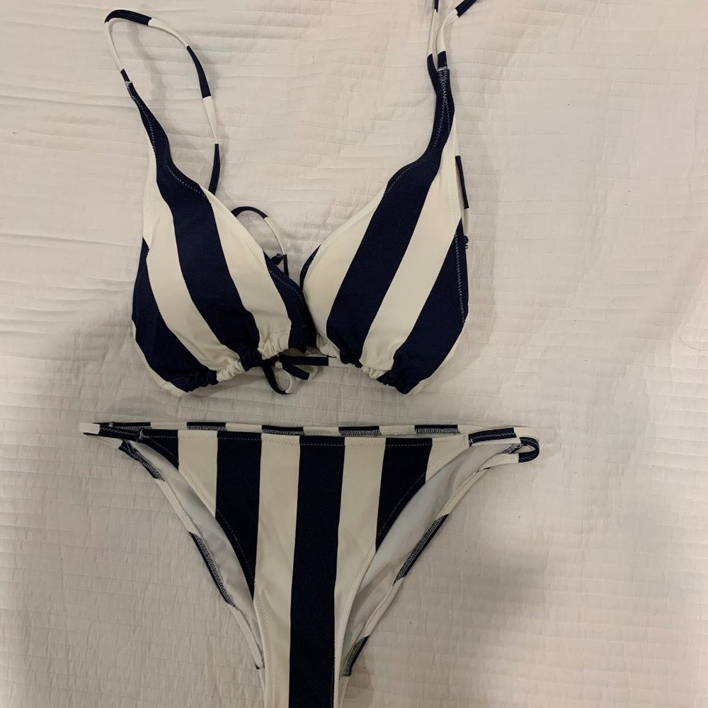 striped swim suit